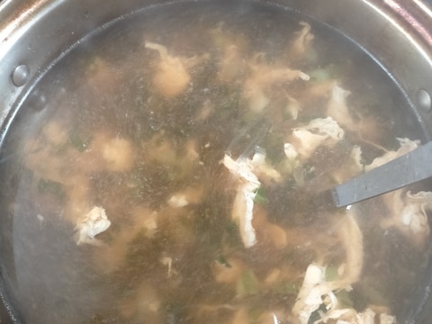 牛すじの煮汁活用　コク旨スープ